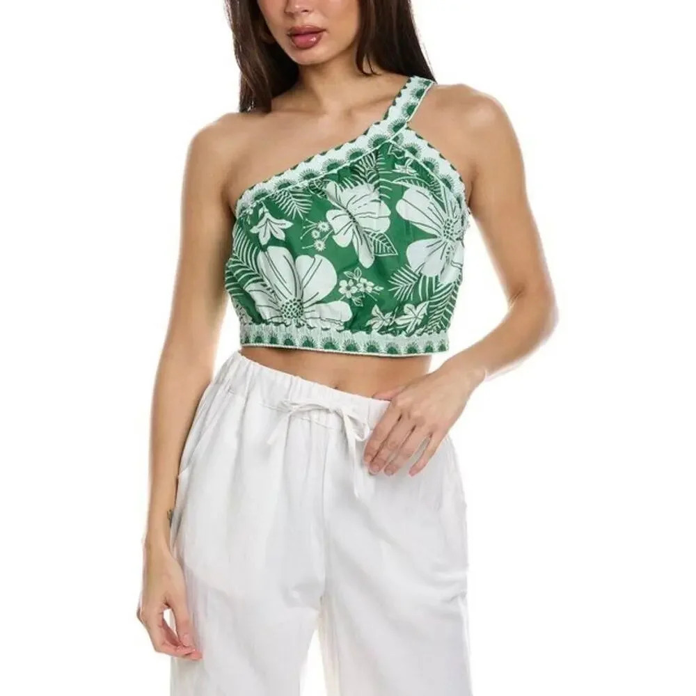 NWT FARM Rio Macaw Elegance Crop Top L